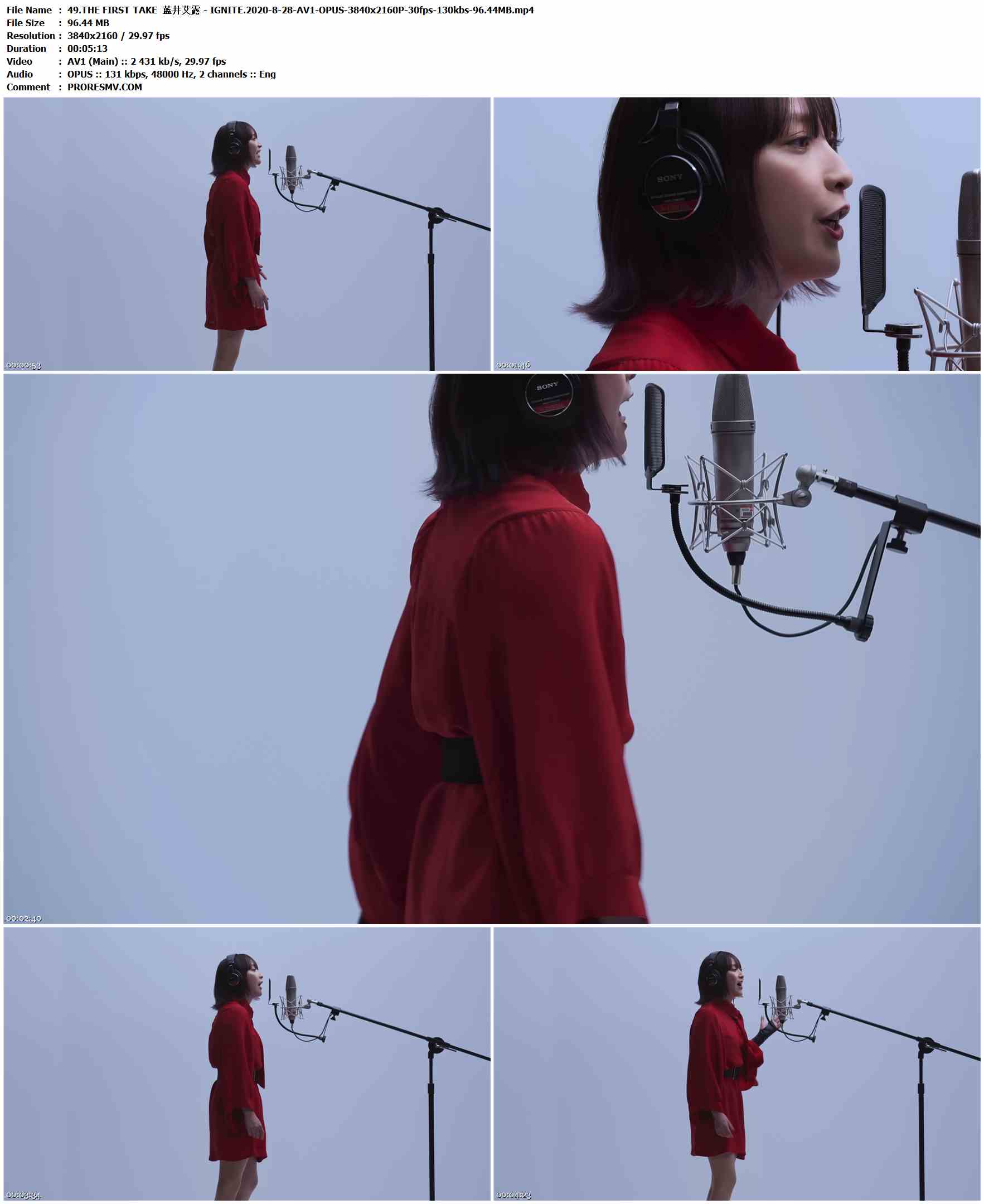 49.THE FIRST TAKE 蓝井艾露 - IGNITE.2020-8-28-AV1-OPUS-3840x2160P-30fps-130kbs-96.44MB官方MV_高清MV